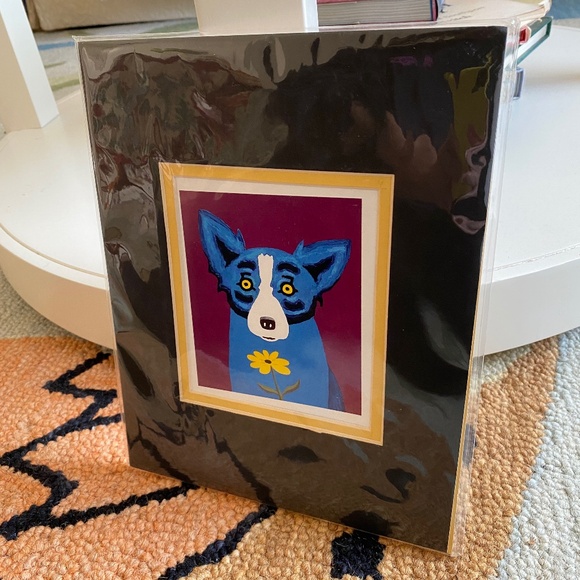 Y2K I George Rodrigue I Matted "Daisy" Blue Dog Note Card - Picture 4 of 16